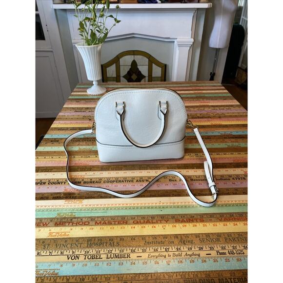 Kate Spade McCall Street Carli Tassel Satchel Crossbody Bag White Classic - Picture 6 of 16